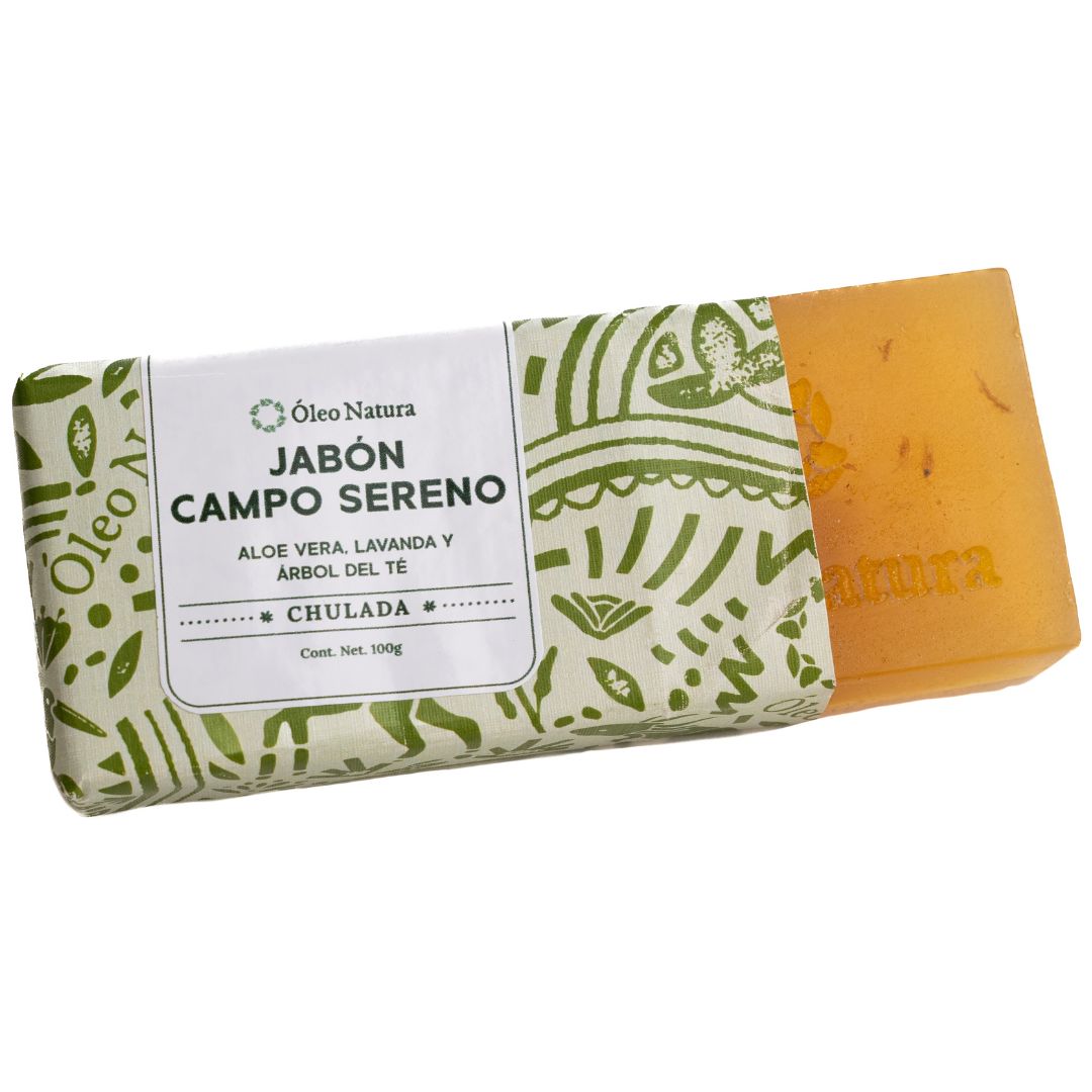 Jabón Campo Sereno, Árbol del Té, Lavanda y Aloe Vera | Antiséptico y Calmante
