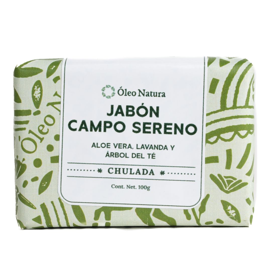 Jabón Campo Sereno, Árbol del Té, Lavanda y Aloe Vera | Antiséptico y Calmante