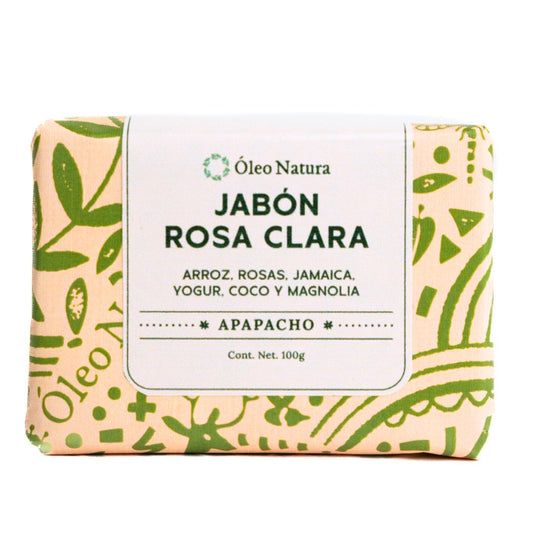 Jabón Rosa Clara con Rosas y Arroz | Luminosidad y Exfoliación Suave