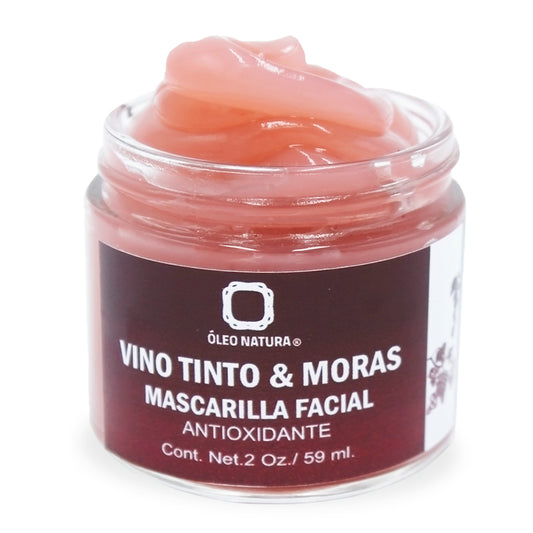 Mascarilla facial antioxidante con vino tinto & moras