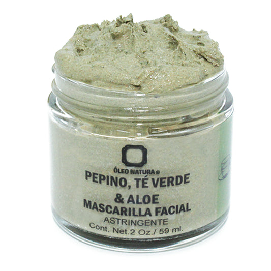 Mascarilla facial astringente (Pepino, Té Verde & Aloe)